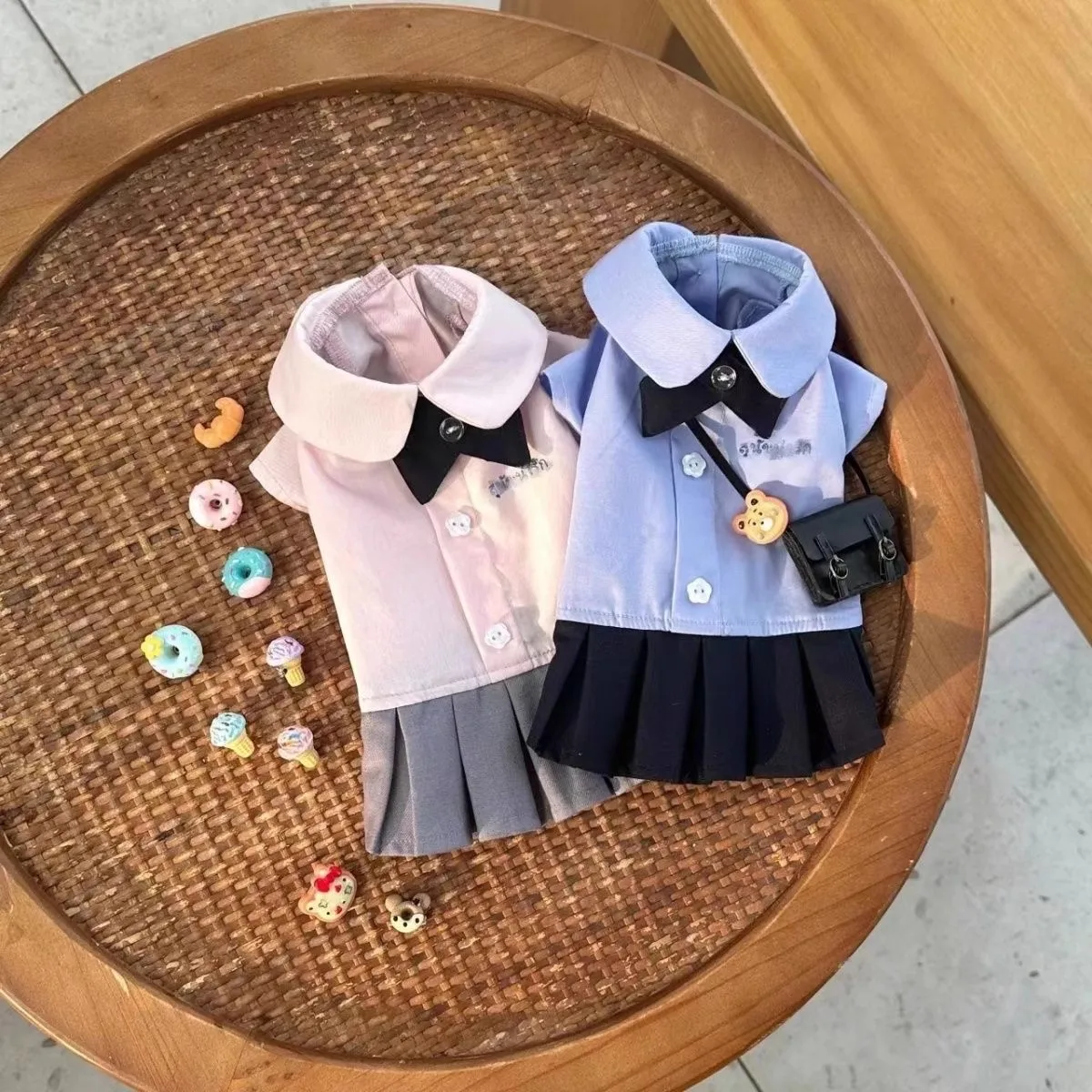 

Japanese, Korean And Thai School-Style Designed Pet Clothes Blue Pink Dogs Dress