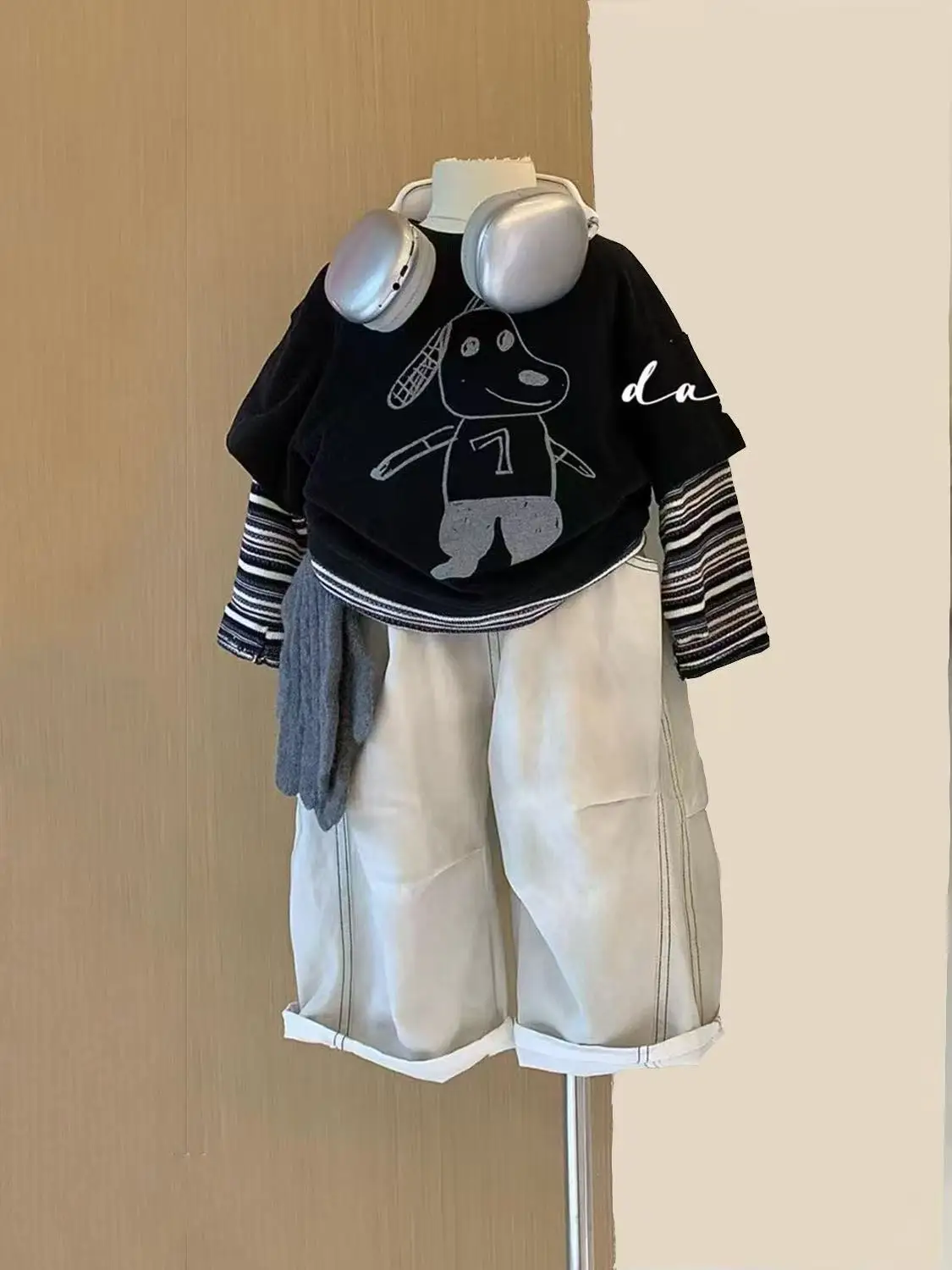 Boys Long Sleeve T-shirt And Pants Set 2026 Spring Autumn Toddler Kids Fake Two Piece Long Sleeve Tee Casual Trousers 2 Piece