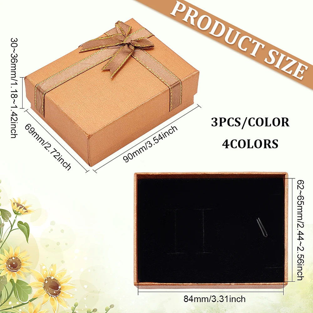 حزم هدايا عيد الحب صناديق من الورق المقوى مع عقدة خارجية ومعلقات مستطيلة مختلط الألوان 90 ~ 91x69 ~ 70x30 ~ 36 مللي متر #2