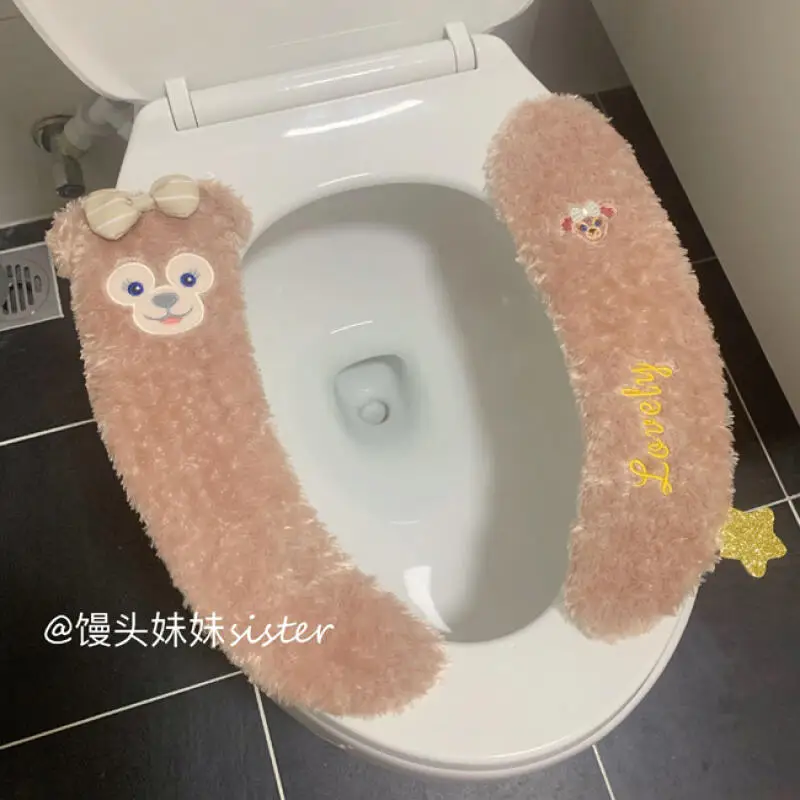 Disney Shelliemay Stellalou Zweiteiliges weiches Plüsch-Toilettensitzkissen Winter warm halten Haushaltswaren Toilette Mädchen Festival Geschenk
