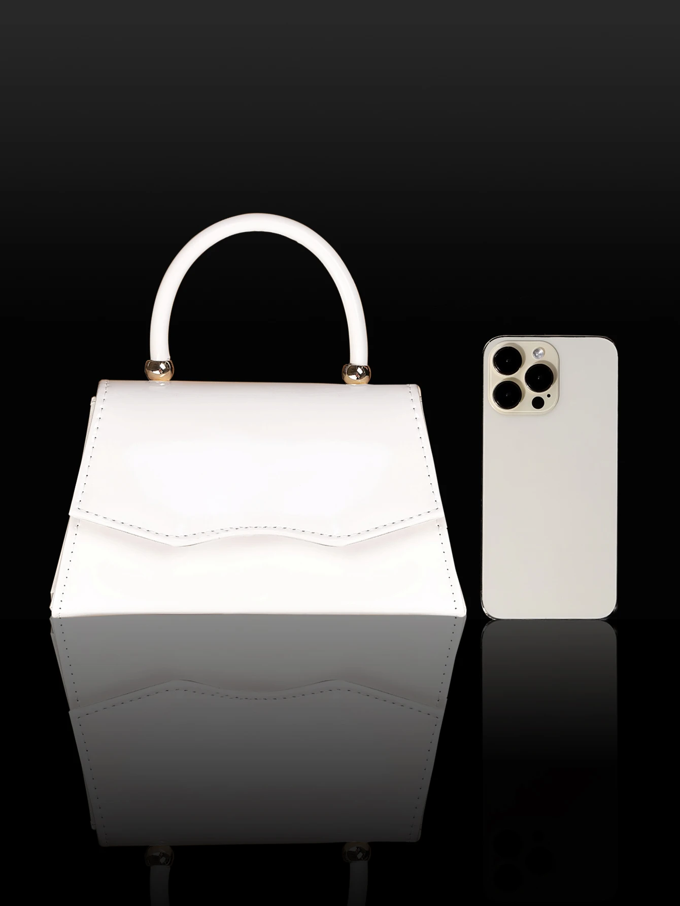 حقيبة يد نسائية أنيقة وأنيقة للولائم بمرآة، حقيبة زفاف نسائية لامعة ورائعة، محفظة عشاء رومانسية راقية، حقيبة كتف فاخرة متطابقة مع أقراط وحجر الراين، مناسبة للحفلات الراقصة، مناسبة للفتيات، الياقات البيضاء، إلخ.