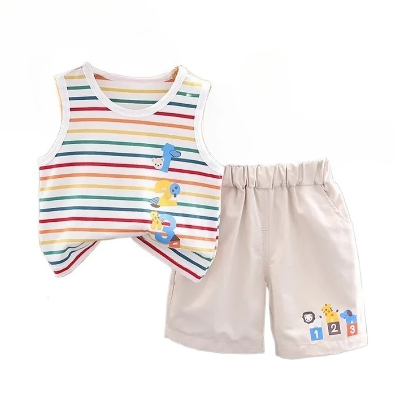 

New Summer Baby Boys Clothes Suit Children Girls Vest Shorts 2Pcs/Sets Toddler Clothing Infant Casual Outfits Kids Tracksuits