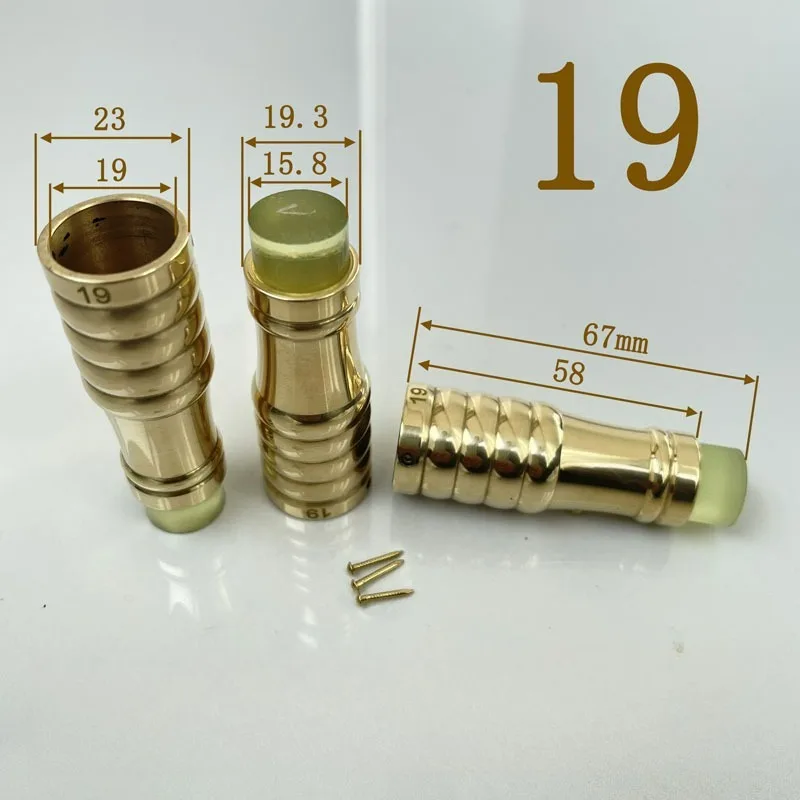 12mm-26mm 가구용 황동 지팡이 팁 (미끄럼 방지 고무 포함)