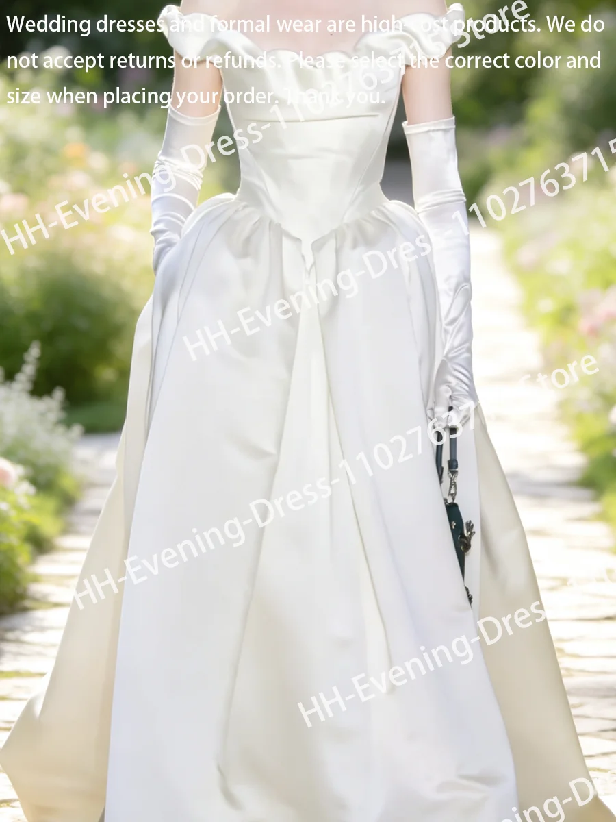 Elegant Off The Shoulder Ruffles Slim Straight Bride Wedding Dresses Bridal Gowns Customized