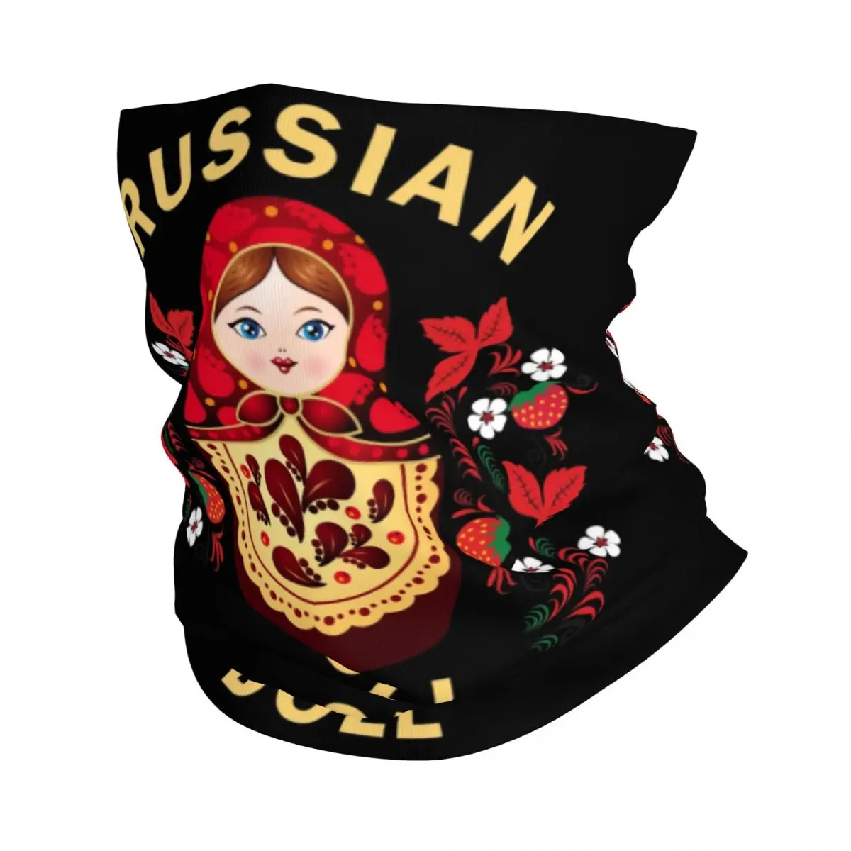 Matryoshka Russian Doll Winter Headband Neck Warmer Women Men Ski Hunting Tube Scarf Flowers Pattern Face Bandana Gaiter