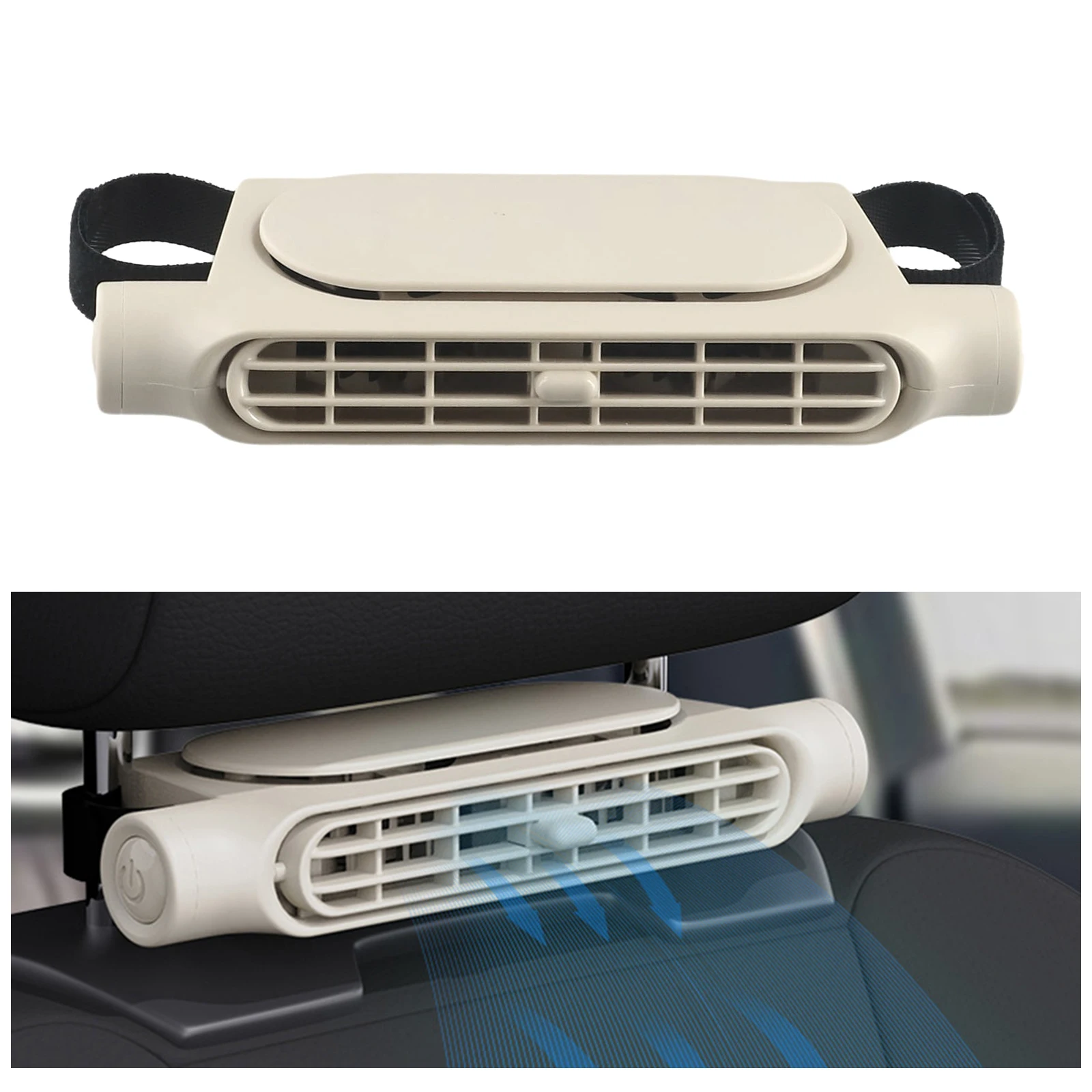 

1x USB Refrigeration Car Fan Car Large Wind Electric Fan Rear Pew Fan Portable Car Seat Headrest Cooling Air Fan High Quality