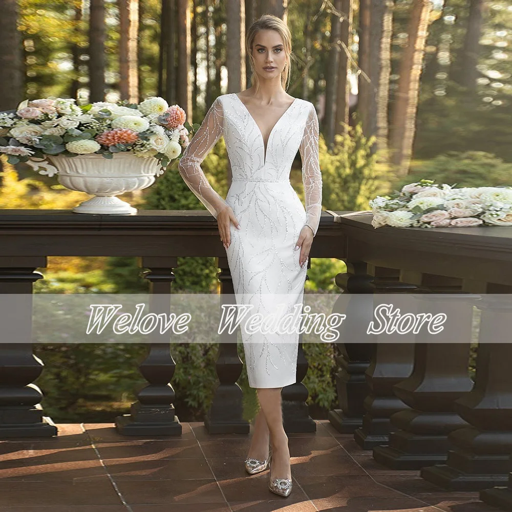 Boho eleganti abiti da sposa bohémien per la sposa Tank Sweep Train con pizzo Beach abito da sposa con scollo a V cerniera posteriore Robe De Soriee