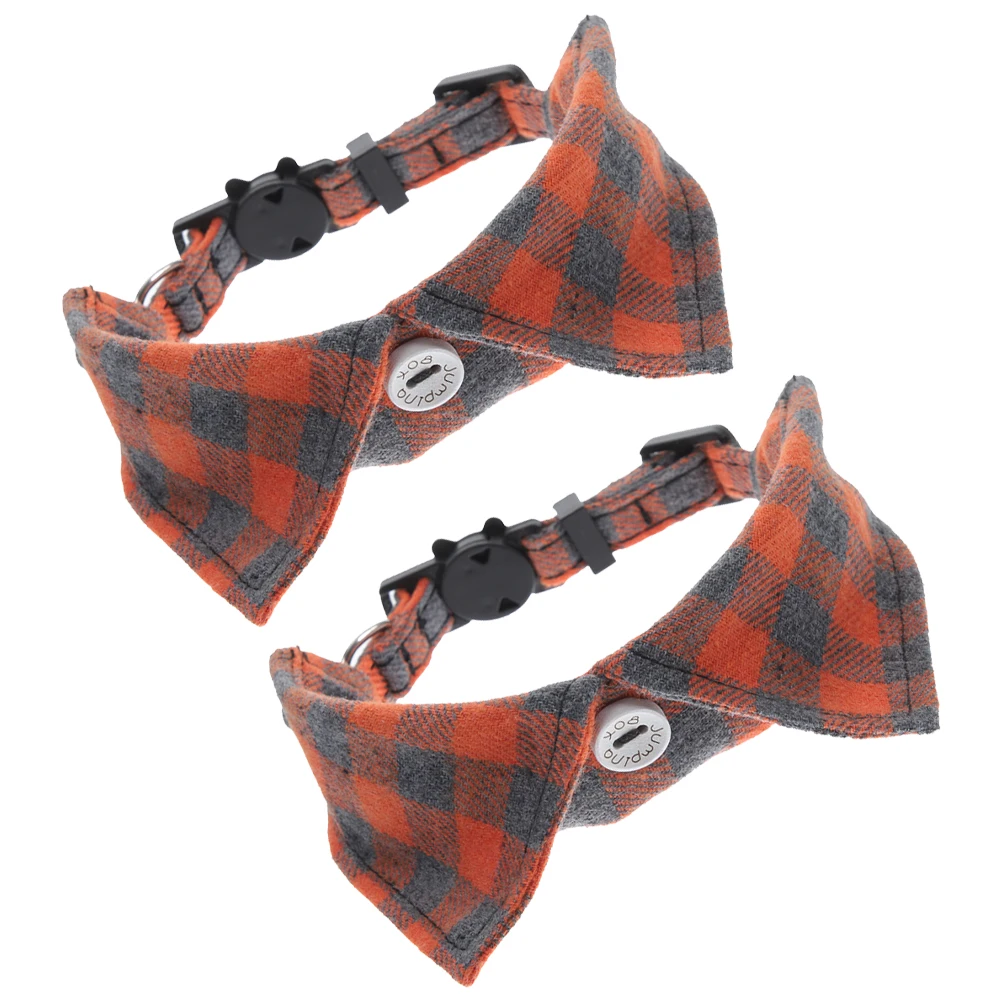 

2pcs Adjustable Cat Collars Bow Tie Design Kitten Neck Decorative Bell Pet Accessories for Dogs Small Animals Comfortable
