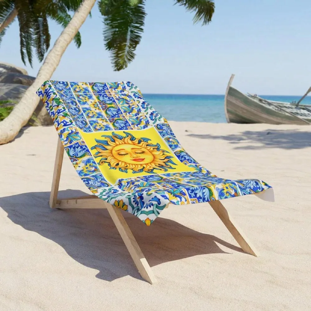 Italian Styled Beach Towel, Sicilian Gift, Italy Gift, Beach Towel For Home Beach Quick Drying Gym Shower Sea