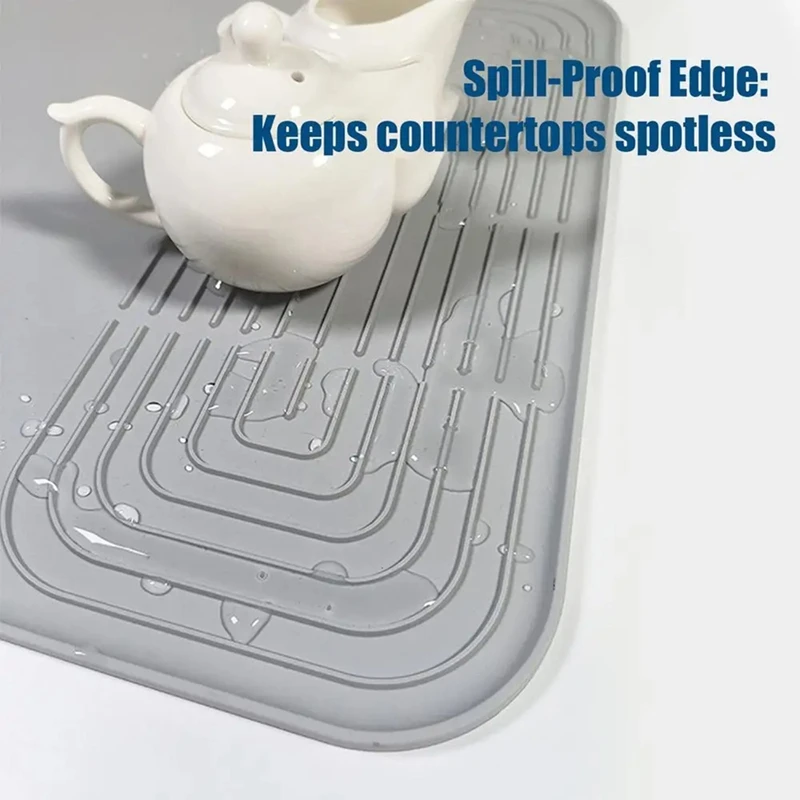 Силиконовый коврик для кофе Силиконовый противоскользящий коврик для кофеварки 23,6 х 15,7 дюймов дренажный термостойкий коврик для кофеварки