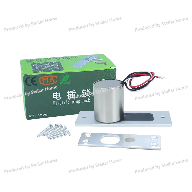 Sm603 Mini Glass Door 24v Electric Bolt Lock, Waterproof Concealed Latch Lock, Dedicated for Access Systems, Power-off Open