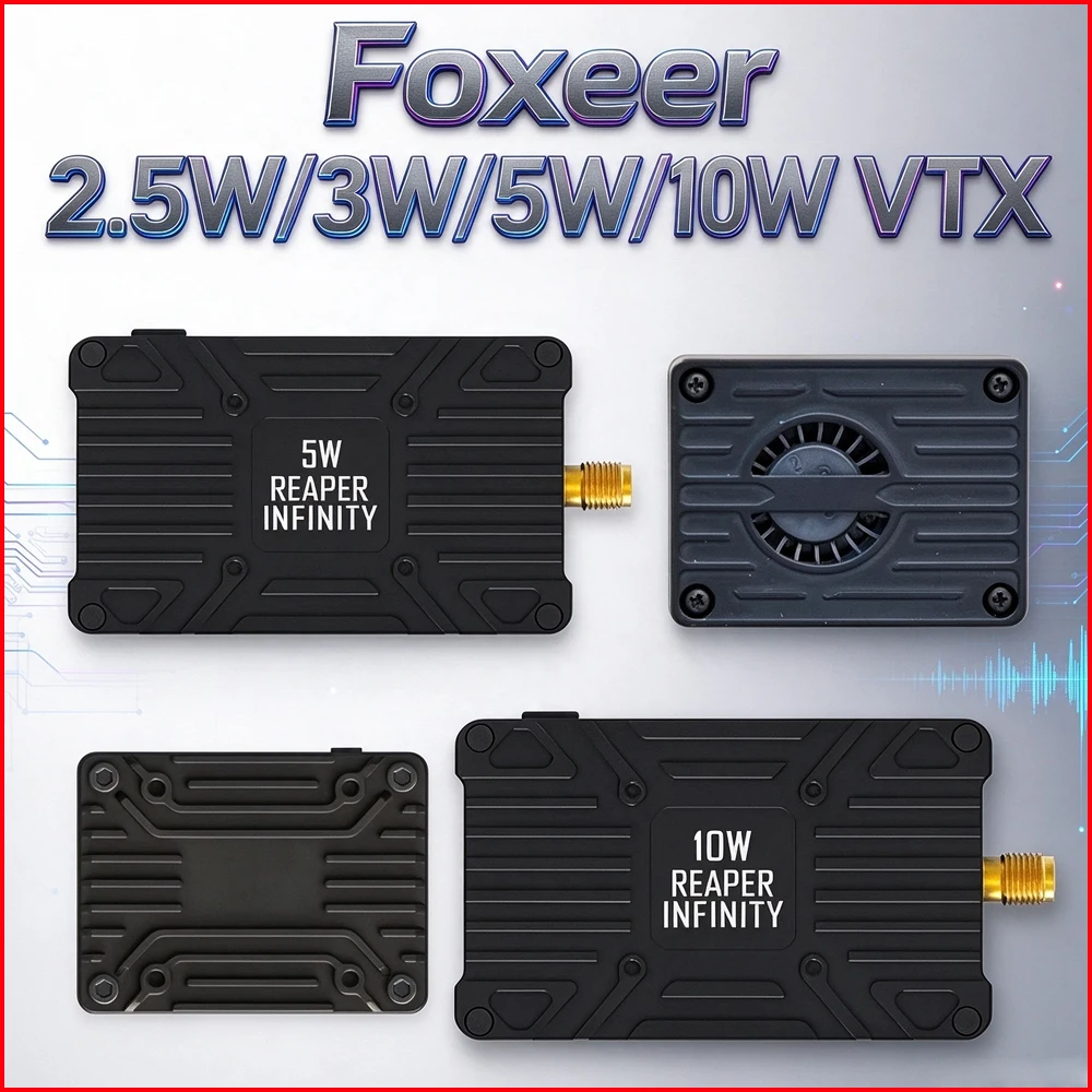 Foxeer Reaper Extreme 2.5W Vtx - Foxeer Reaper Extreme 2.5W/3W Infinity 5W/10W：ノイズ干渉防止機能付き、調整可能な長距離送信、放熱性に優れたVTX用ケース