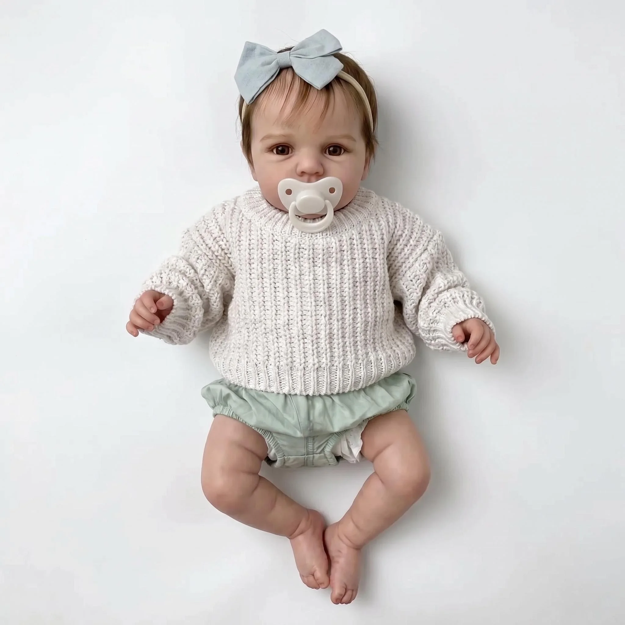 19inch Lifelike Reborn Collectible Doll Loulou Awak with 2 Version Body NPK 3D Skin Painting Multiple Layers Visible Veins