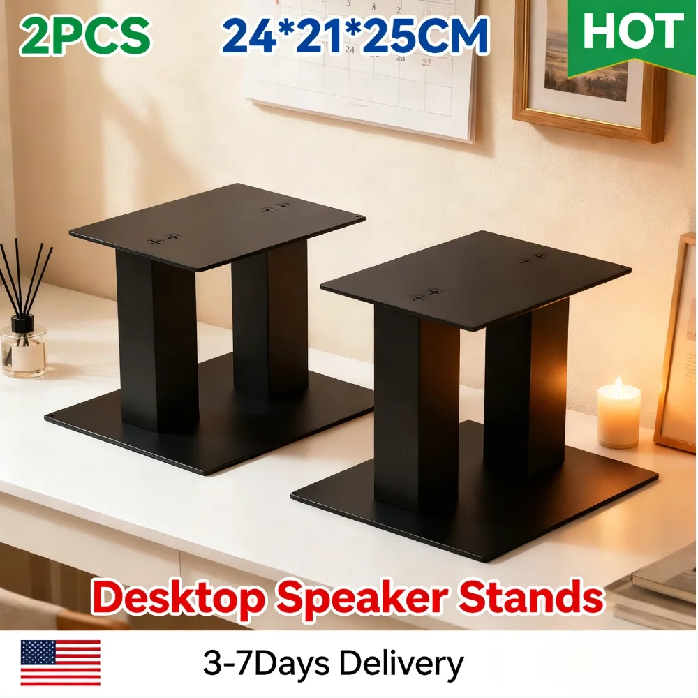 

Настольные подставки для студийных мониторов, 1 пара, стальные, грузоподъемность 25 фунтов, резиновые ножки, универсальные для маленьких/средних полочных колонок