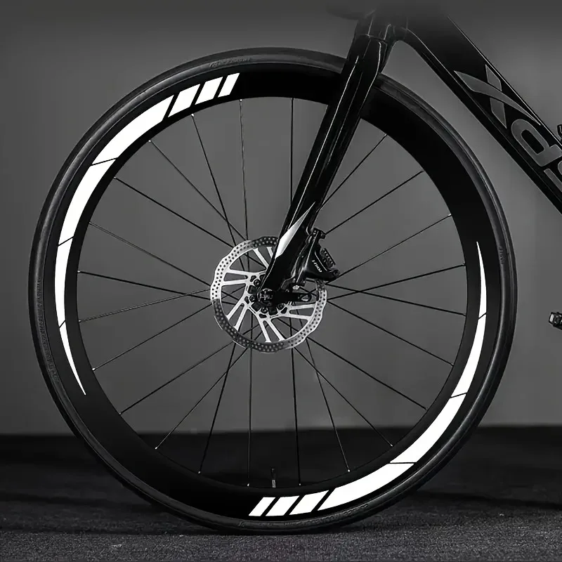 8, sepeda jalan raya reflektif dengan hiasan roda, stiker reflektif DIY modifikasi roda pisau sepeda