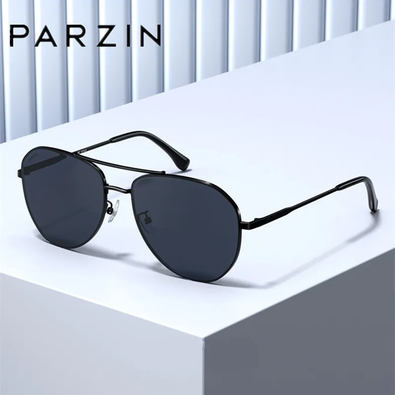 

PARZIN Polarized Sunglasses Men Nylon Lens Alloy Large Frame Sports Sunglasses Male Pilot Driving Glasses New 8325