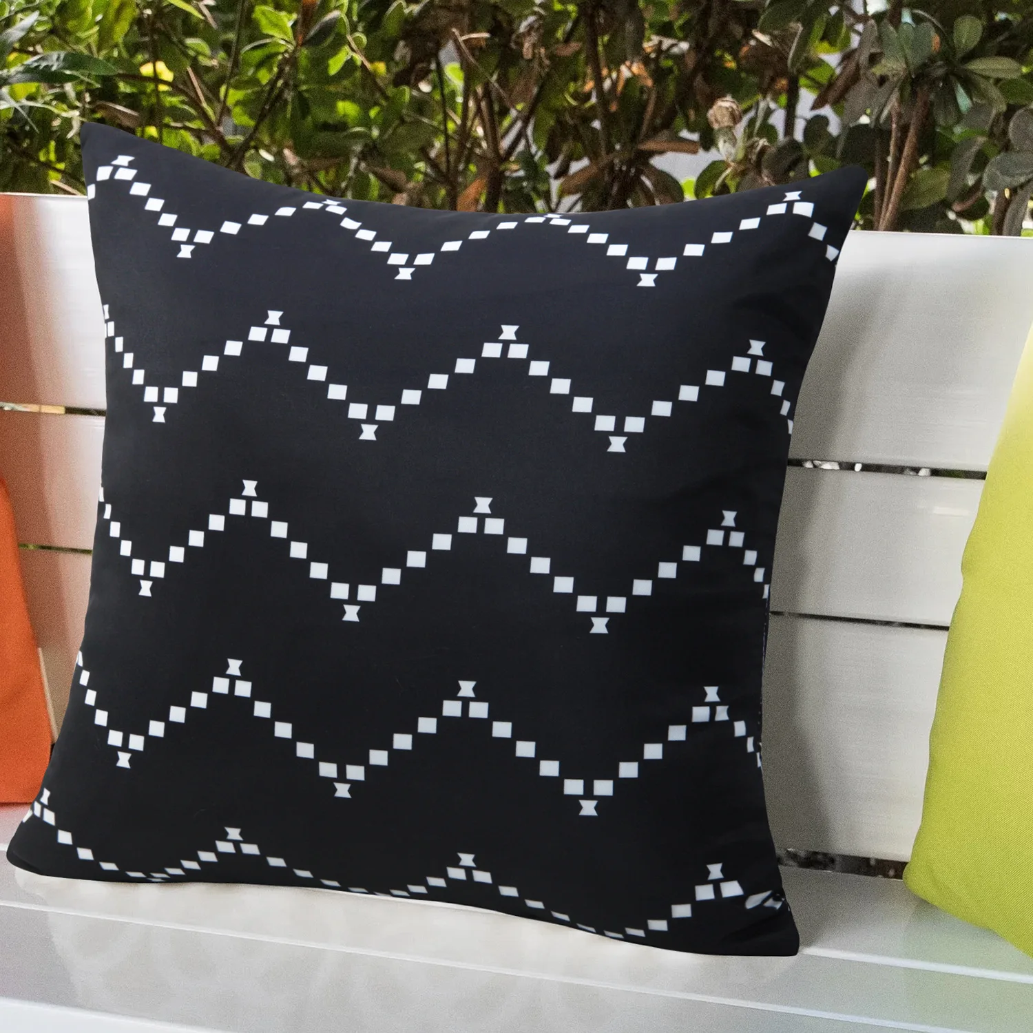 

New outdoor waterproof pillowcase Black white geometric print sofa cushion cover