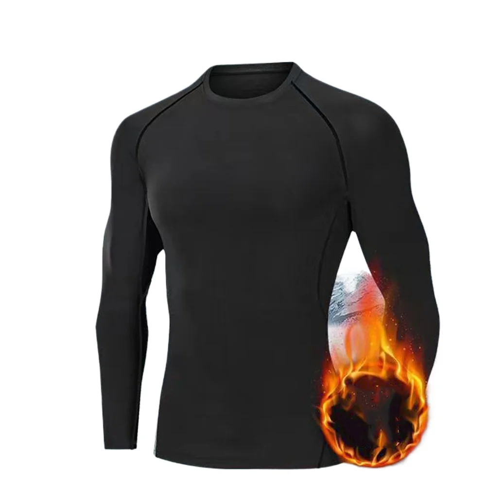 الشتاء الرجال ملابس اخلية حرارية مجموعة رجل صوف مبطن الدافئة الملابس الداخلية طويلة جونز ضغط الجوارب اللياقة البدنية طقم رياضي #5