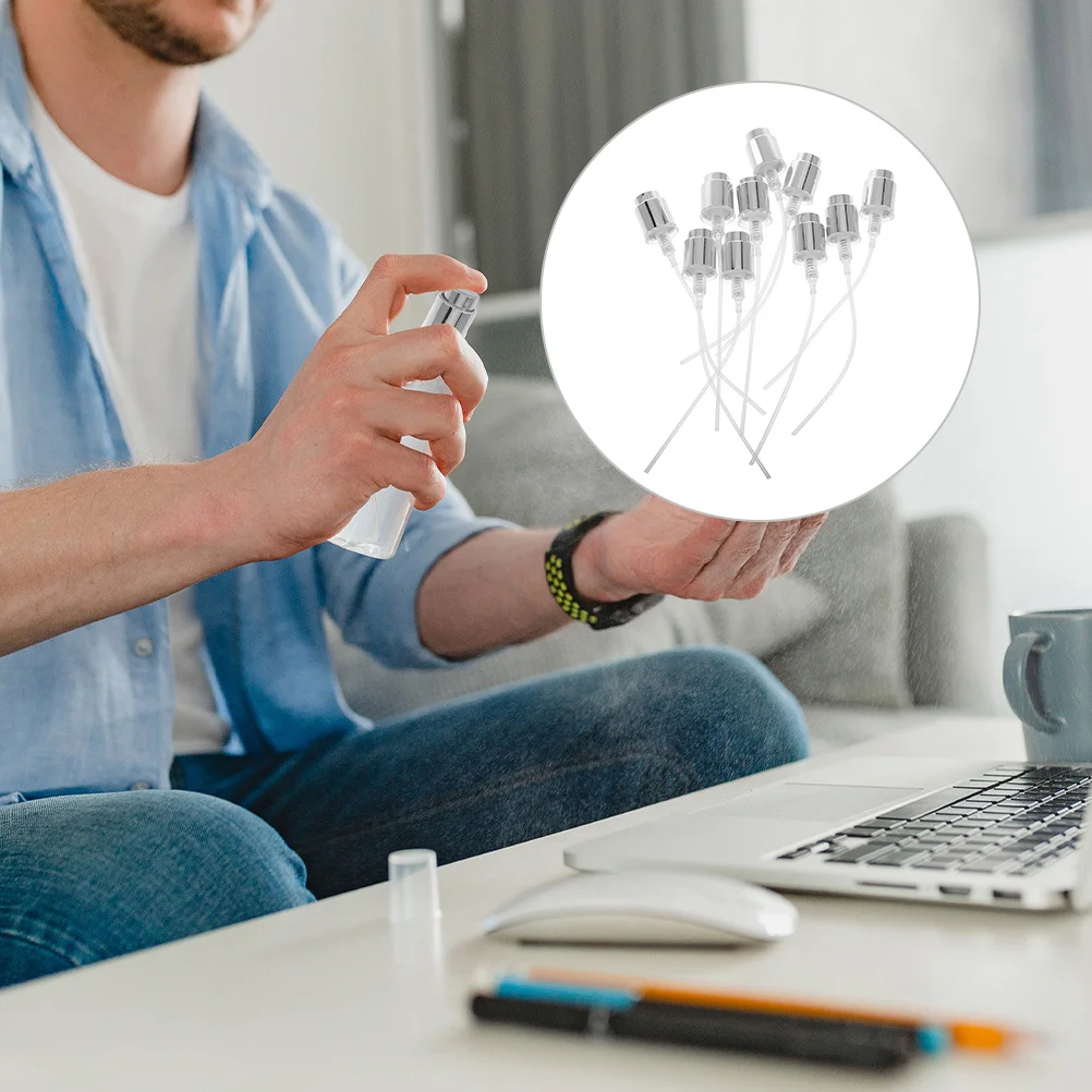 15 قطعة زجاجة عطر البخاخ الفضة البلاستيك رأس المضخة استبدال رذاذ فوهة مجموعة DIY بها بنفسك العطر ضباب موزع الملحقات