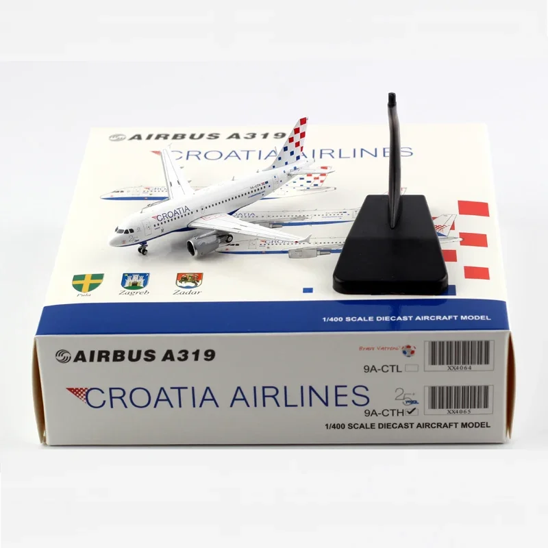 Diecast Alloy 1:400 Croatia Airlines A319 with Base landing gear Alloy Aircraft Plane Collectible Aviation Model Collection Toy