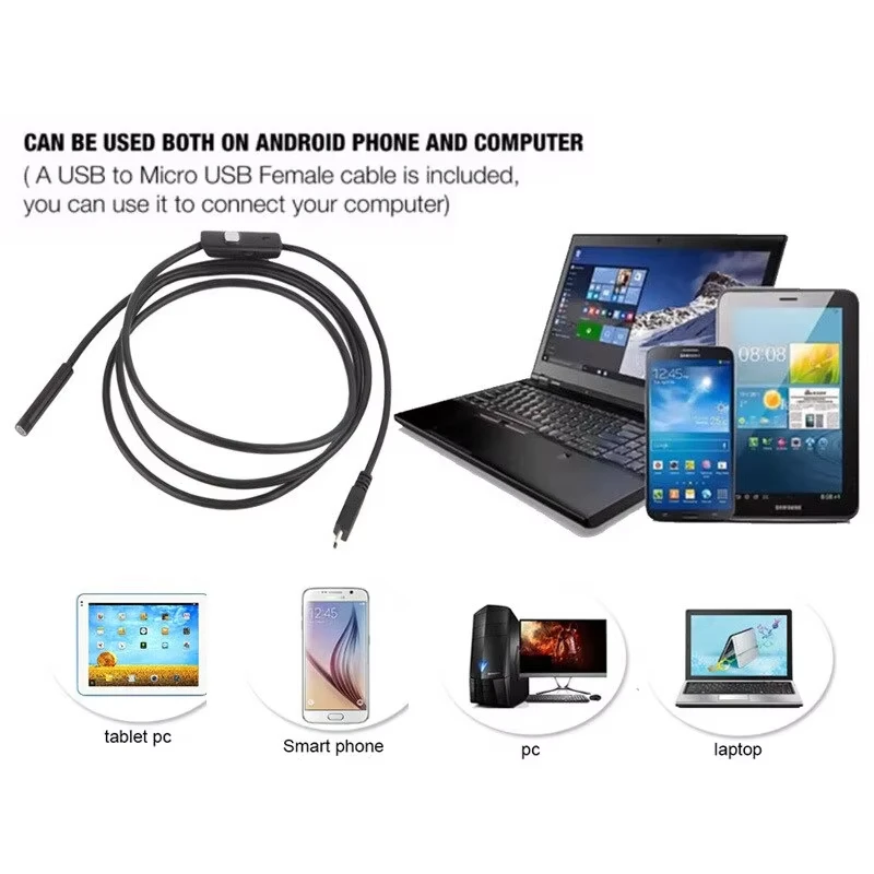 Mobile Endoscope HD Waterproof Durable Multi-function Connection Micro Camera With Micro To USB Cable For Android System