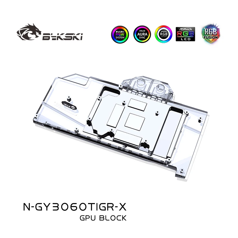 Bykski N-GY3060TIGR-X GPU 워터 블럭, GALAX GeForce RTX 3060TI GAMER OC 비디오 카드용 / 구리 냉각 라디에이터 RGB SYNC 지원
