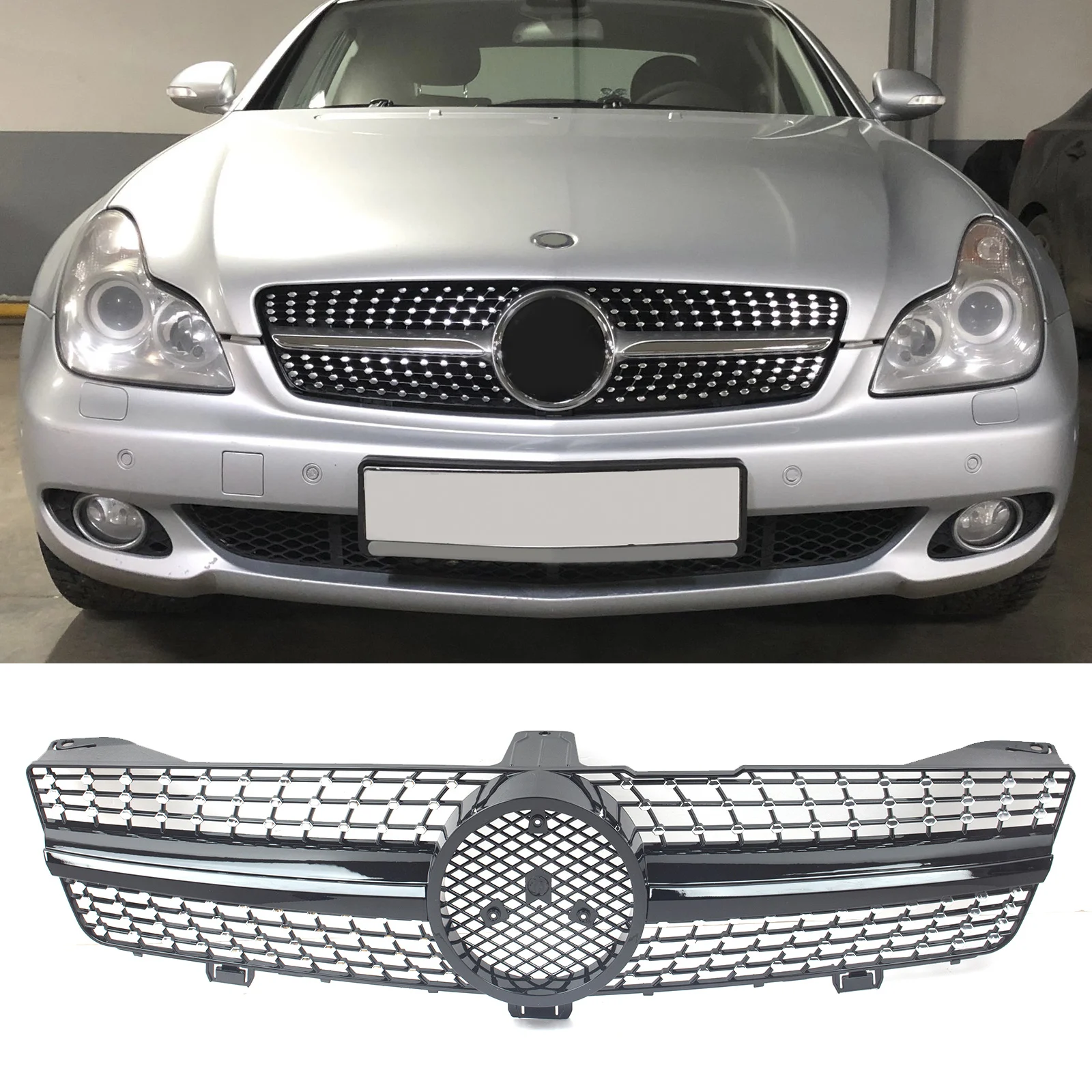 

Car Front Bumper Racing Grill Billet Gril Tuning Accessories For Mercedes Benz CLS-Class W219 2008-2010