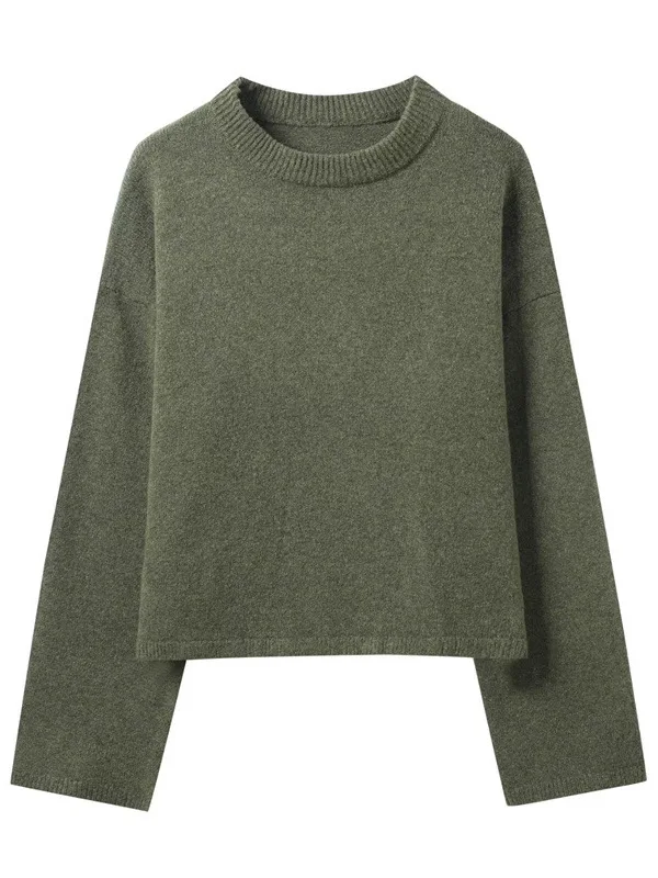 エレ レイジー ロング スヴェ ニットウェア 秋冬シーズン カラー ベースレイヤー イルト ショルダー幅 レギュラーフィット ラウンドネック