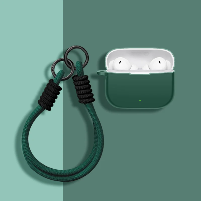 حافظة لهاتف هواوي FreeBuds SE 4 ANC بلون سادة من السيليكون السائل غطاء مقاوم للصدمات لهاتف هواوي FreeBuds SE 4 ANC مع خطاف