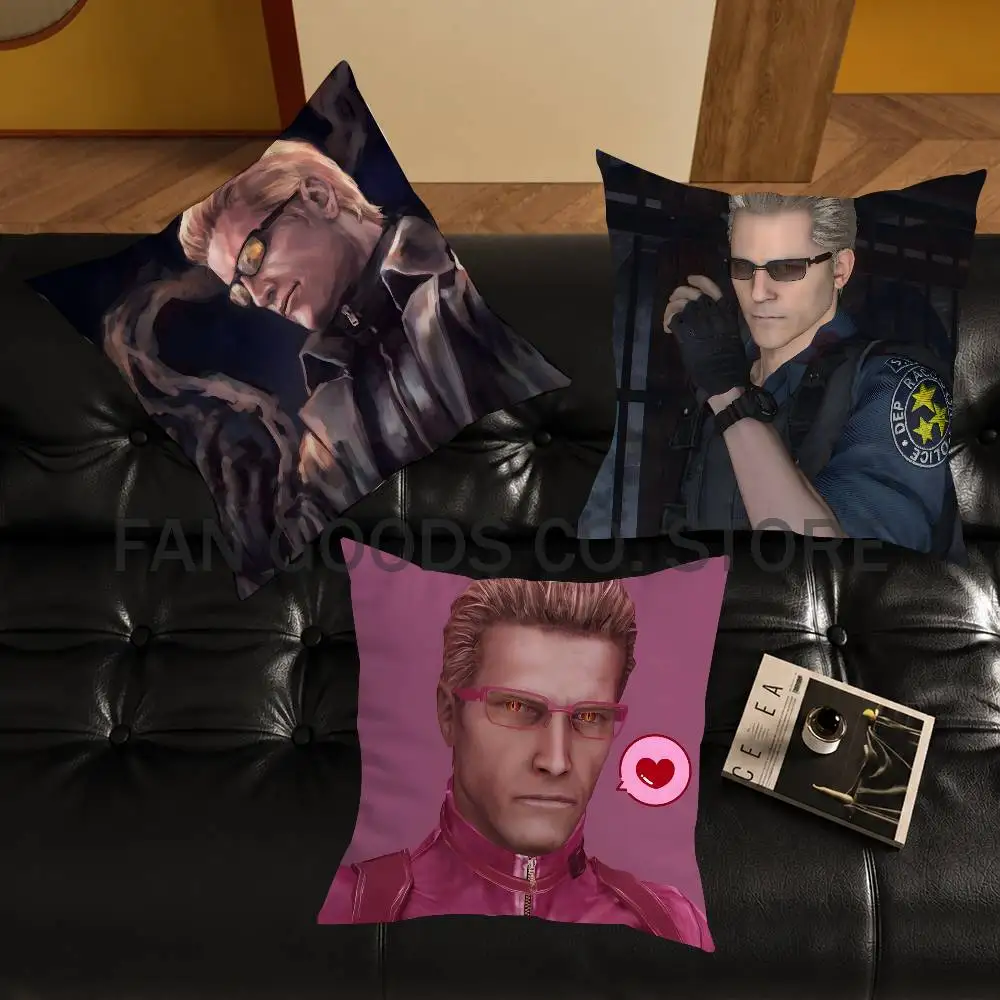 Albert W-Wesker Chibi Cushion For Bedroom Car Coffee Shop Room and Living Room Sofa Decorative Pillow Cover Case