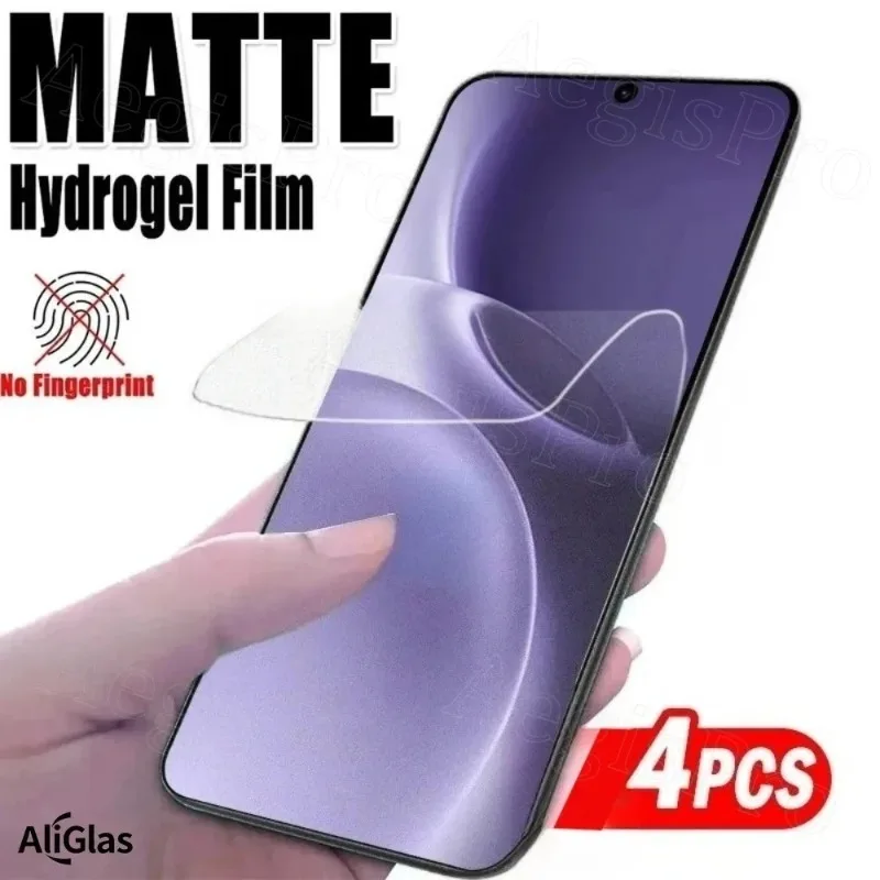 

4pcs Matte Hydrogel Film for Vivo X200 X100Pro Screen Protector Anti Fingerprint for Vivo X200 X100 Water-Resistant Anti-Scratch