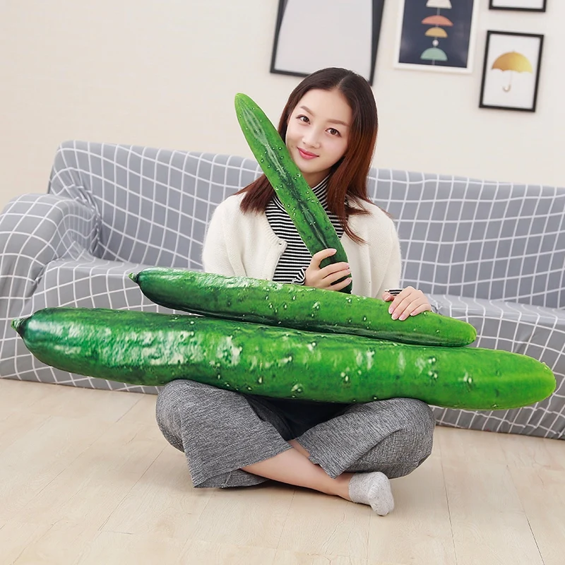 55/70/110cm Huge Simulation Cucumber Plush Toy Cute Stuffed Plant Vegetable Fruit Throw Pillow Cartoon Soft Kids Toys Home Decor