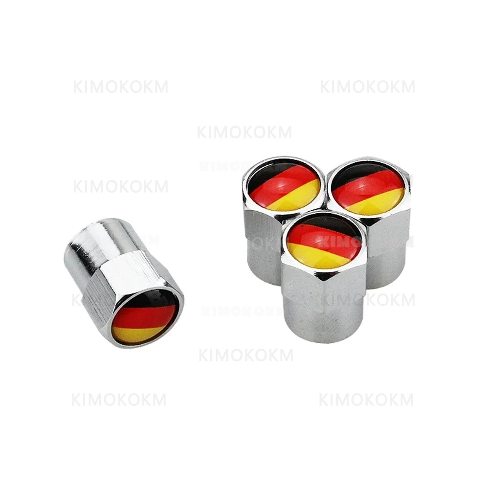 4PCS For Most Cars BMW VW Audi Mercedes Benz Honda Toyota Durable & Stylish Germany Flag Car Tire Valve Caps Universal Fit view 6