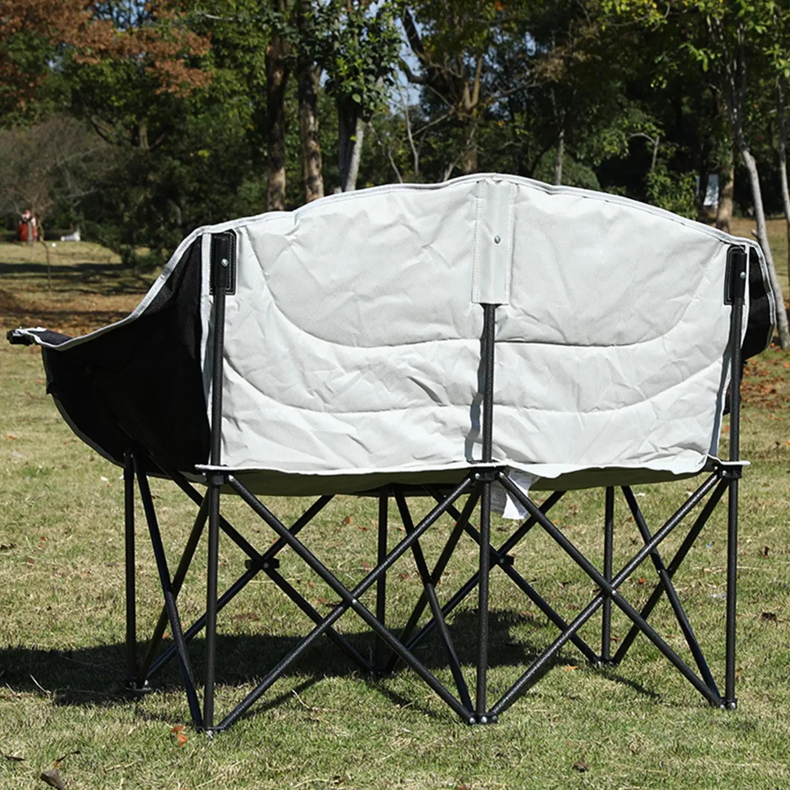 كرسي تخييم لشخصين قابل للطي بمقعد منخفض الحب ومقعد مزدوج للمهرجانات والحفلات الموسيقية وغرف المعيشة والتخييم في الهواء الطلق وأيام الشاطئ #4