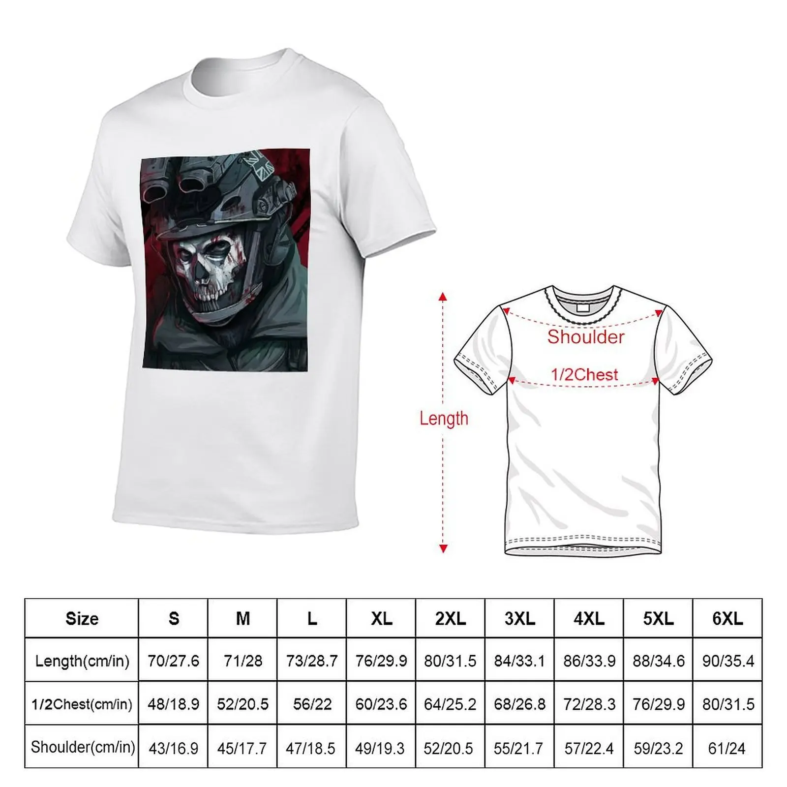 Simon Ghost Riley Active T-Shirt t shirts cotton 100% t shirt for man T-Shirt