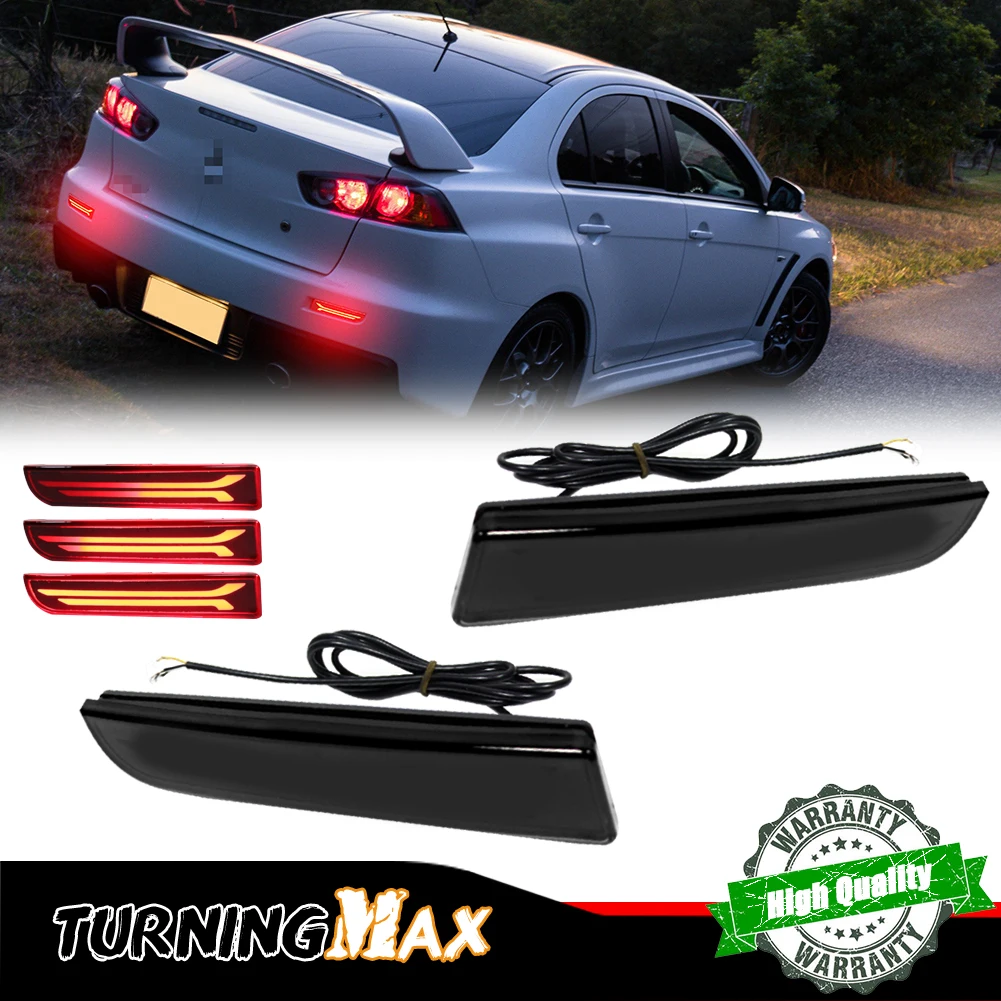 

2pcs Rear Bumper Reflector Brake LED Tail Signal For Mitsubishi Lancer Evo Outlander