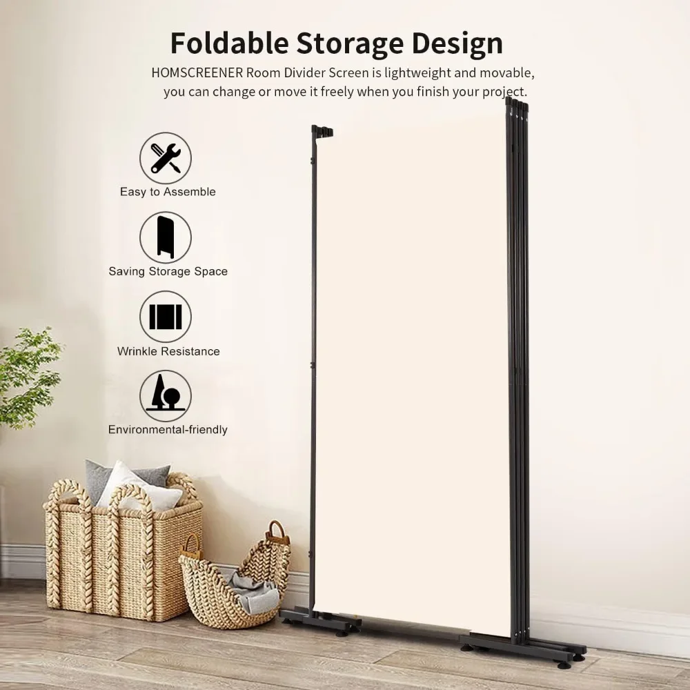 

Перегородка для комнаты Складные экраны для конфиденциальности 6 футов, 4-панельные перегородки для комнаты с отдельно стоящим дизайном, портативная перегородка для комнаты