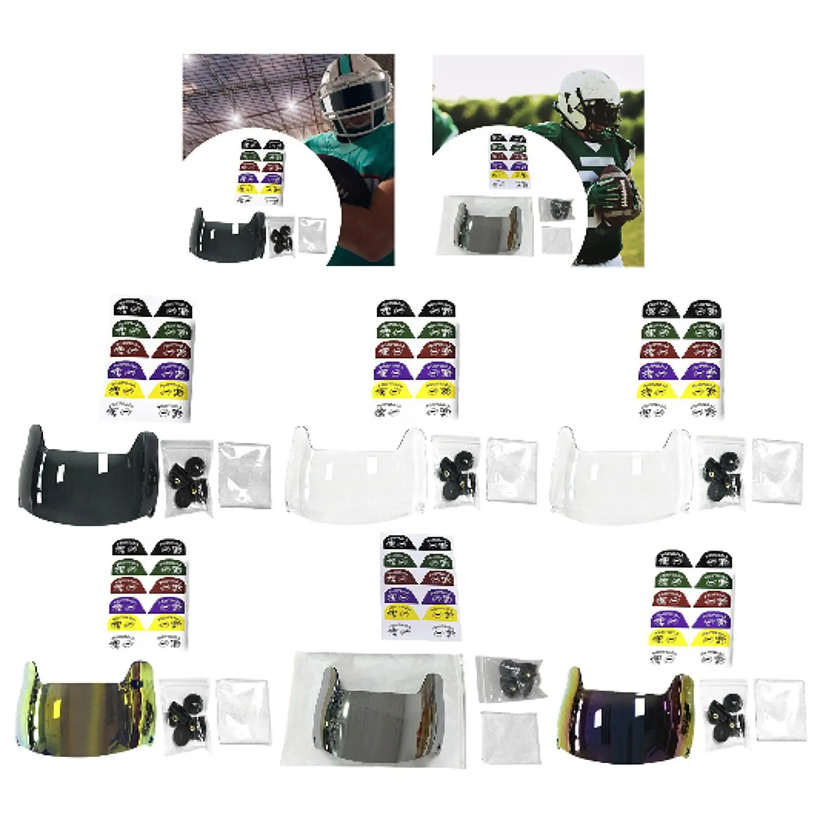 

Football Visor for Football Helmets Eyewear Replacement Protect Your Eyes Sun