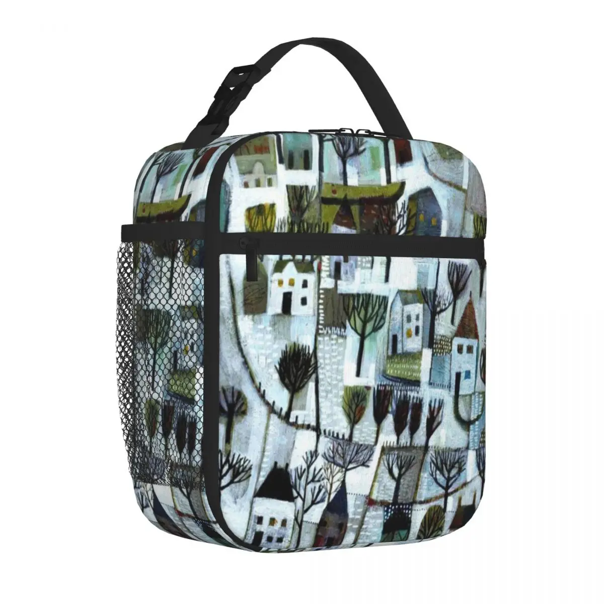 Hot Sale Walking To You A Winter Scene Oversized Foldable Lunch Bag After School Snack School Lunch Bag