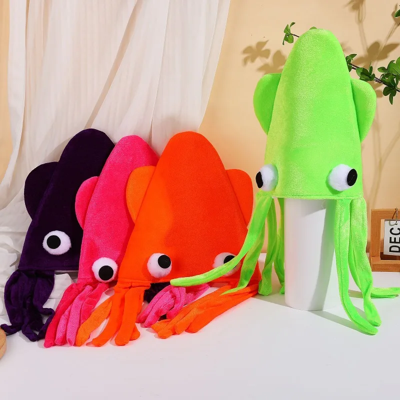 

1pc Squid Hat Squid and Octopus Hat Ball Performance Party Props Novel Toys Funny Hats Tourism Souvenirs Parties and Gatherings