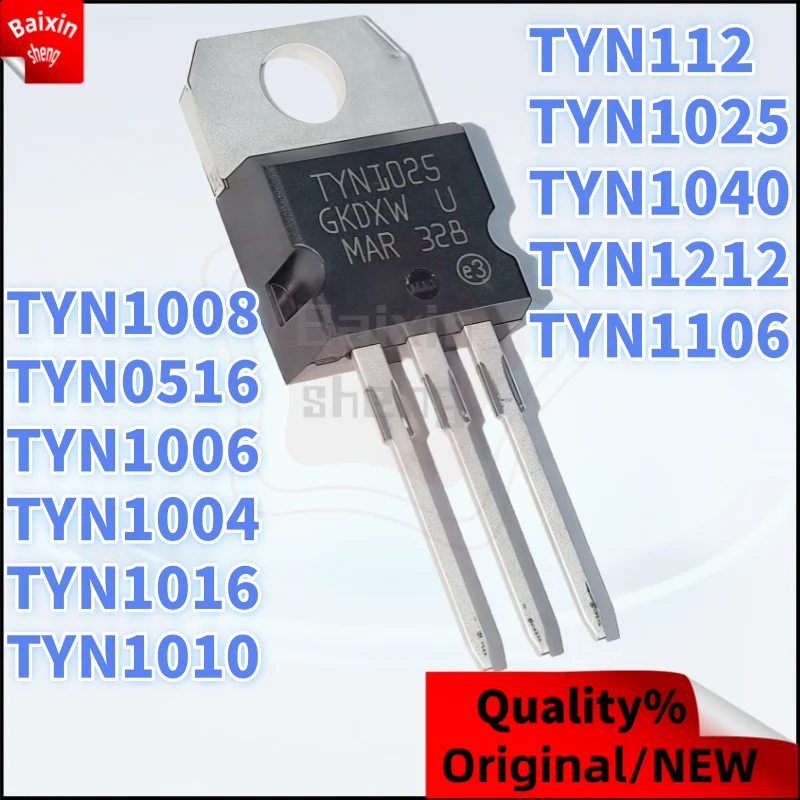 

10PCS TYN TYN0516 TYN1004 TYN1006 TYN1008 TYN1010 TYN1016 TYN1025 TYN1040 TYN1106 TYN112 TYN1212 TO-220 Unidirectional thyristor