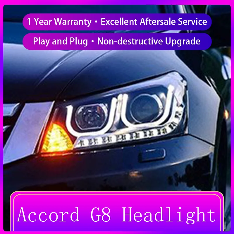 A Pair of Car Modification For Honda Accord G8 2008-2013 Xenon Front Lamp LED Upgrade Headlight Projector Lens Auto Accessories