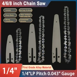 1/4 chainsaw chain 4/6/8 inch Mini Steel Chainsaw Chains Electric Chainsaws Accessory Chains Replacement Mini Electric Chainsaw