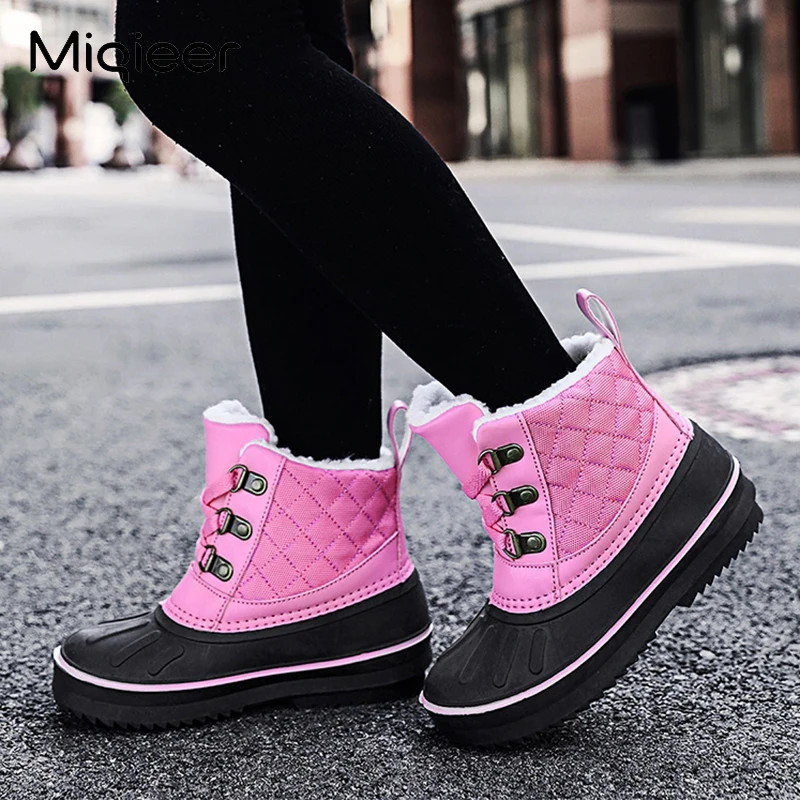 Winter Children Booties Boy Girls Fashion Kids High Top Casual Baby Snow Boot Plush Warm Ankle Flats Cotton Shoes Girl Shoes