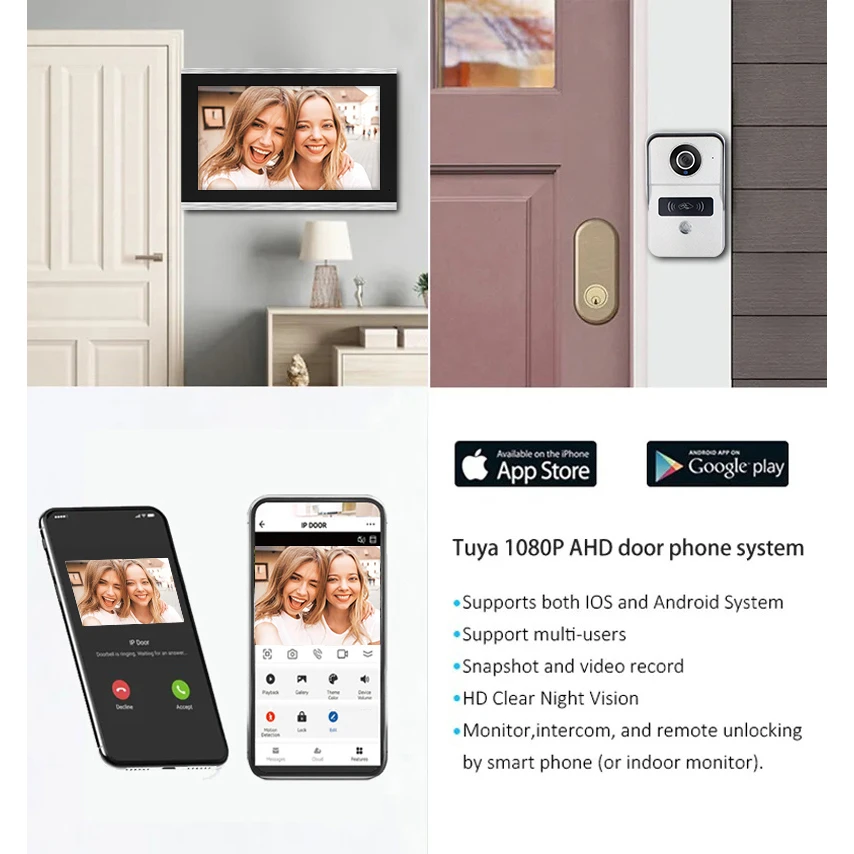 2MP 1080P 10-Inch IP Video Intercom Touch Screen Big Tuya Wireless Wifi POE Wired Doorbell for Villa Flat RFID Access Control