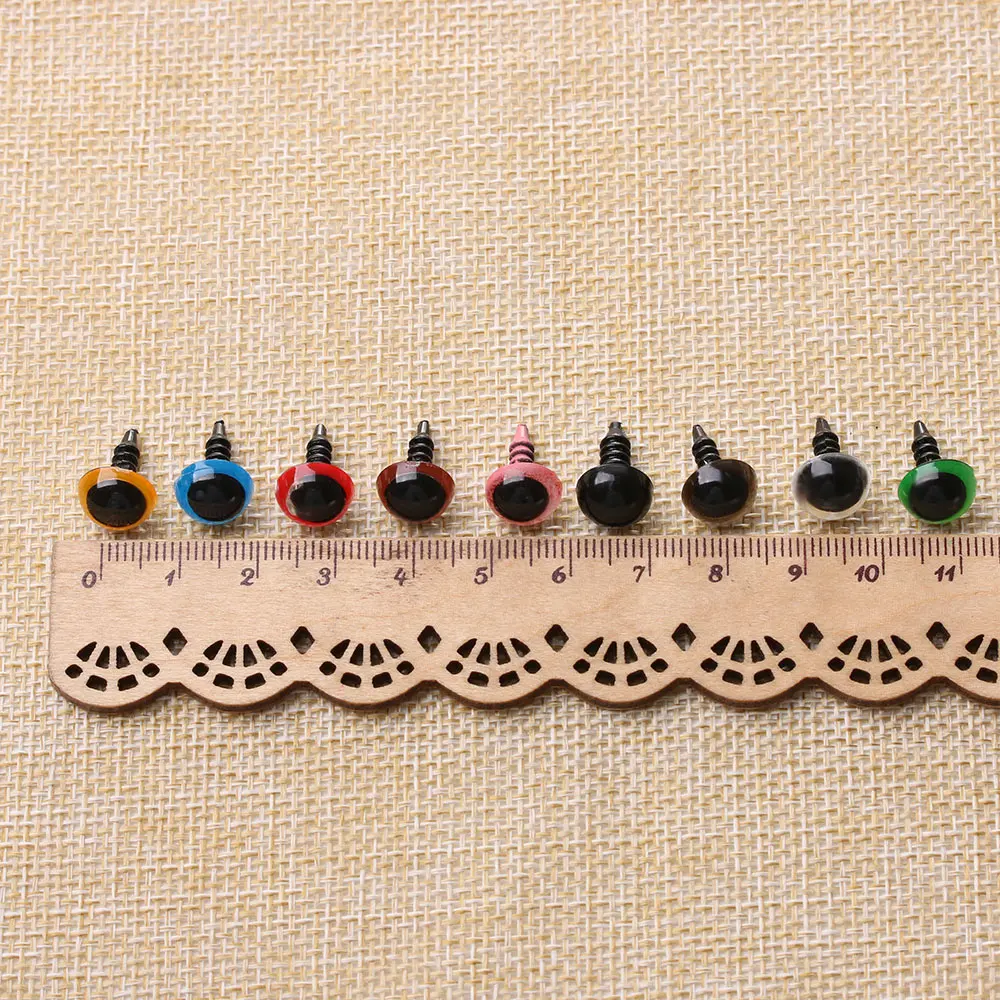 Colorido Plástico Olhos De Segurança para Brinquedos, Artesanato Kit DIY, Teddy Bear Toy Eye, Boneca Decoração Acessórios, Amigurumi, 8mm, 10mm, 12mm, 14mm, 10 pares