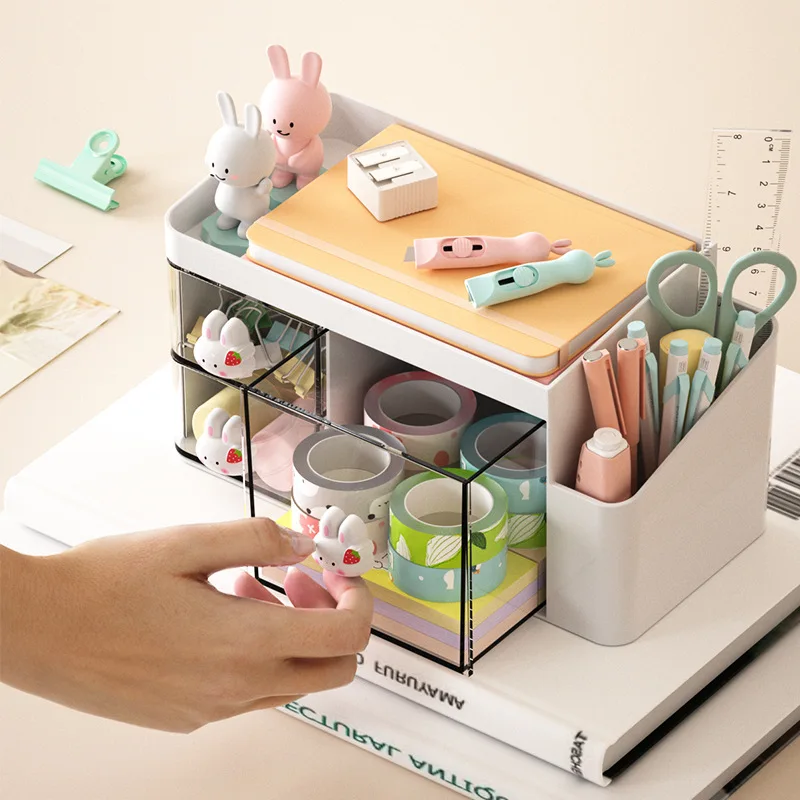 Boîte de rangement multifonctionnelle pour enfants, porte-stylo créatif, support de bureau, fournitures de bureau, mode