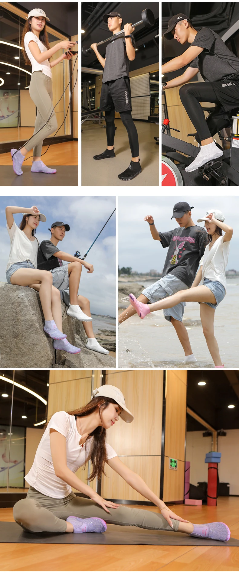EOCENE High-Top Wasserschuhe für Tauchen, Indoor-Springseiltraining, Yoga, Barfuß-Schwimmen, Strand, Schnorcheln, Surfen, Fitness, Schnittschutz – Detail 5