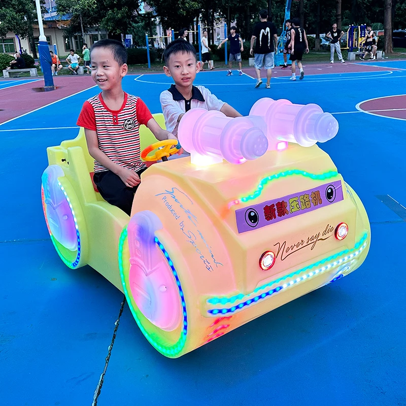 New Gabon Double Electric Luminous Amusement Car Children\'s Bumper Car Timing Own Songs high quality Playground Facilities