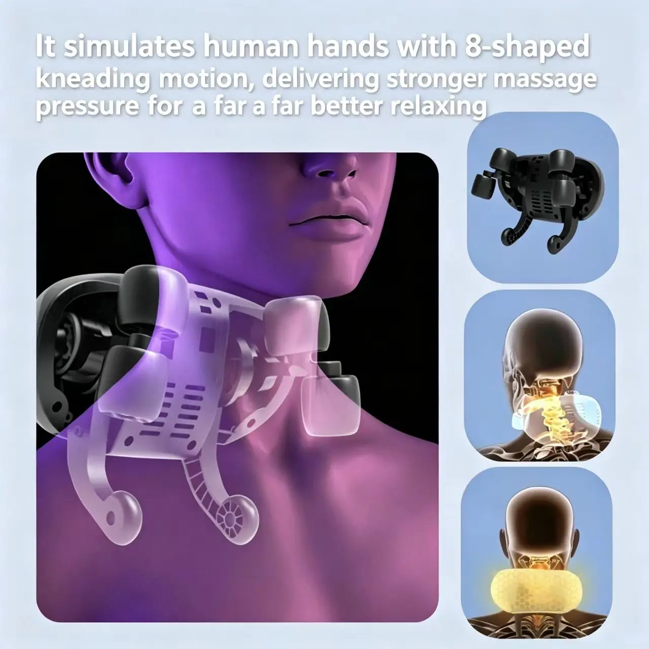 Wireless Shiatsu Kneading Massage Shawl, Electric Neck Shoulder Massager for Trapezius Muscle Relax, Self‑Care Gift for Home Use